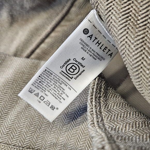 Athleta Delaney Herringbone Tight Womens Medium Elevated Zip Ankles Ret 119$ - Picture 7 of 11